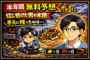 半年間、無料予想を信じ続けた男の末路。手元に残ったのは…