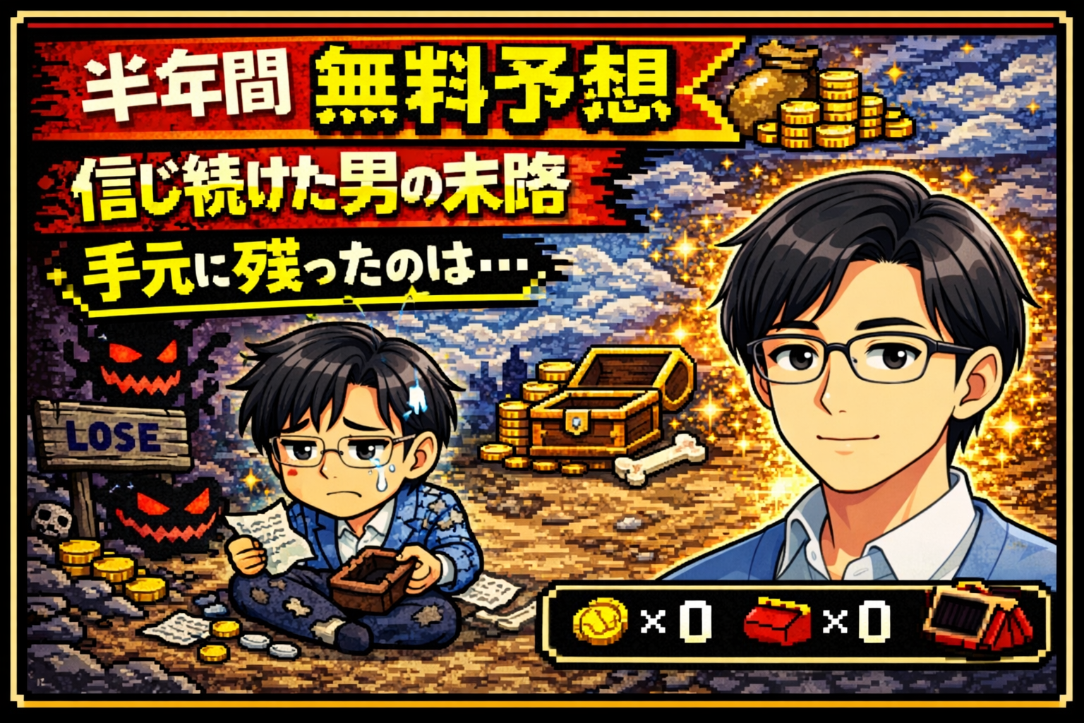 半年間、無料予想を信じ続けた男の末路。手元に残ったのは…