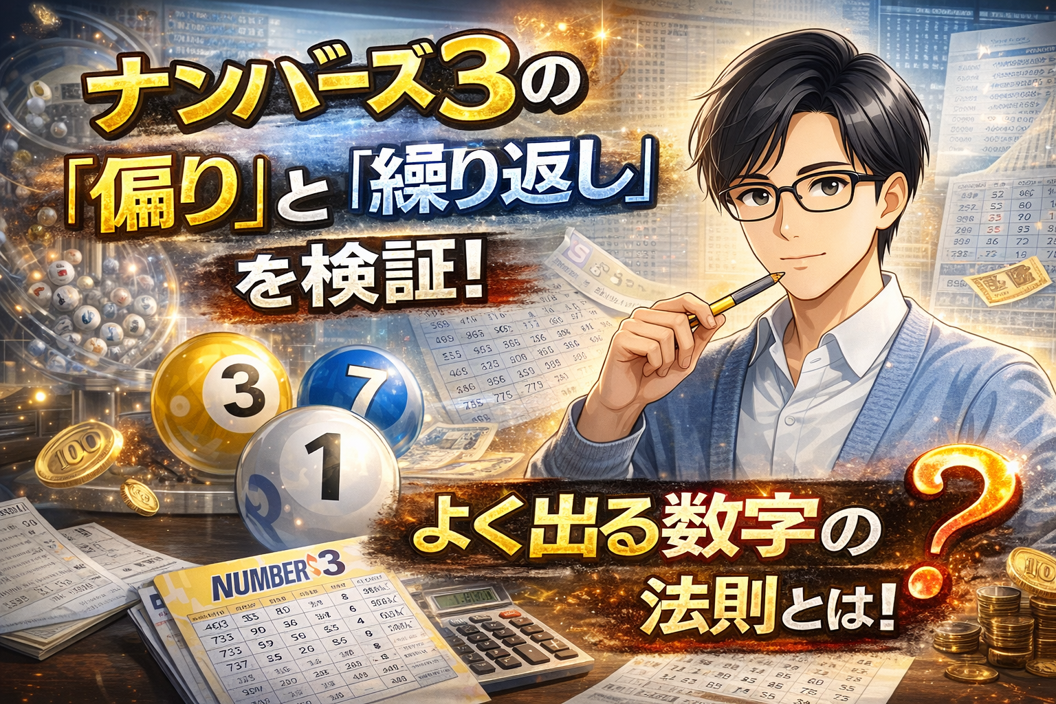 ナンバーズ3の「偏り」と「繰り返し」を検証！よく出る数字の法則とは？