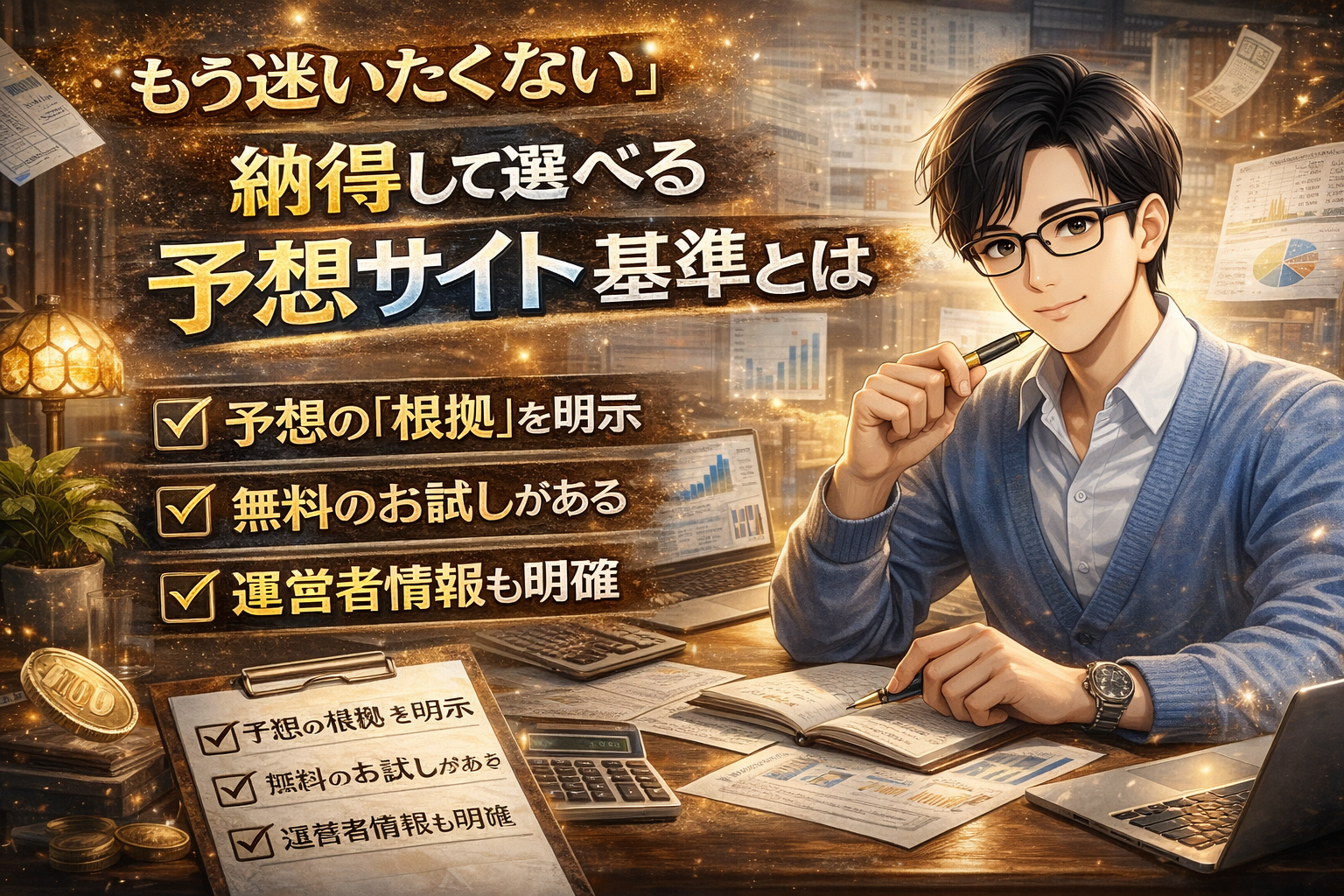 「もう迷いたくない」あなたへ。納得して選べる予想サイト基準とは