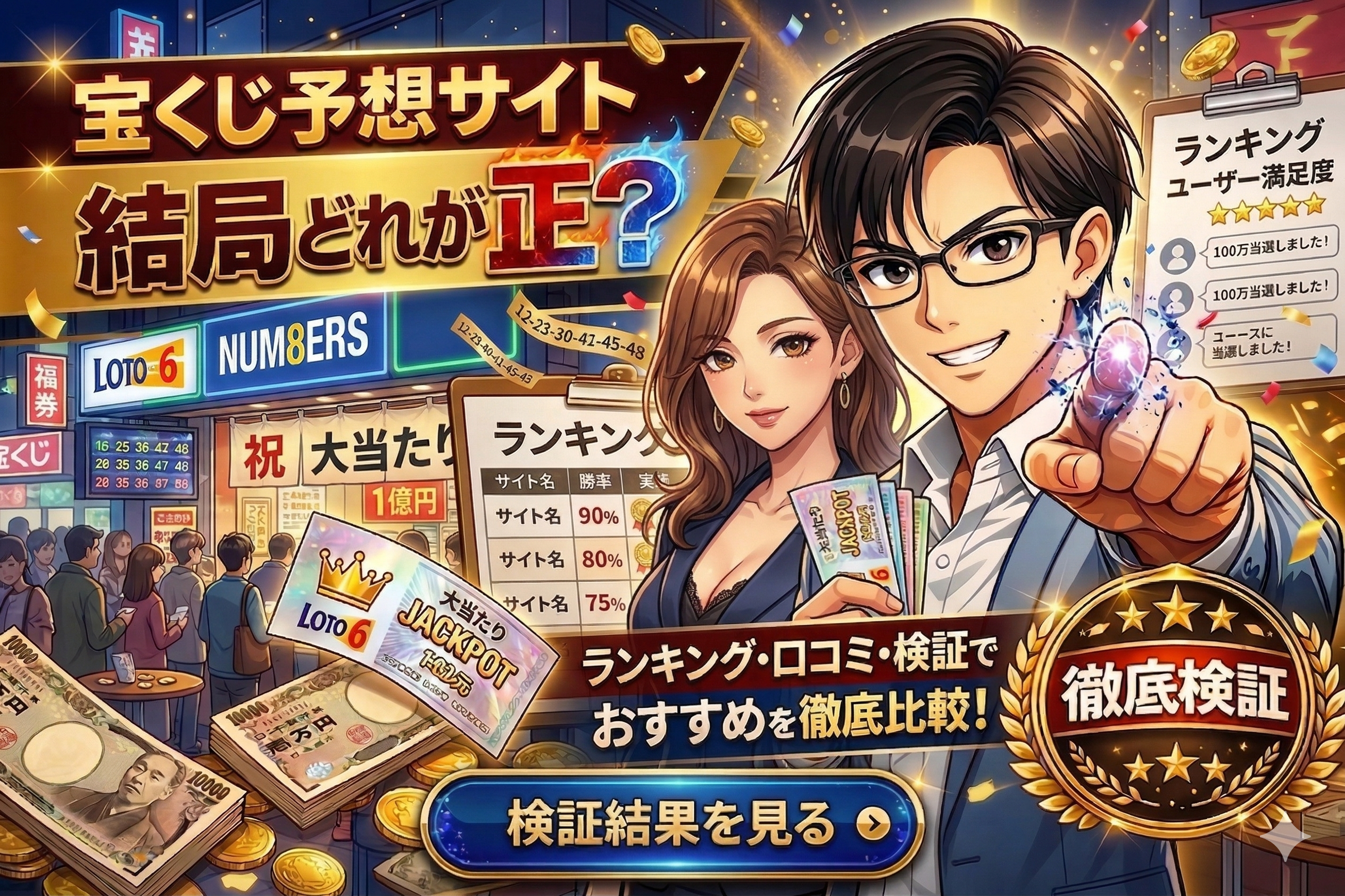 【2026年版】宝くじ予想サイトおすすめ比較ランキング！人気サービスを検証・口コミで徹底評価