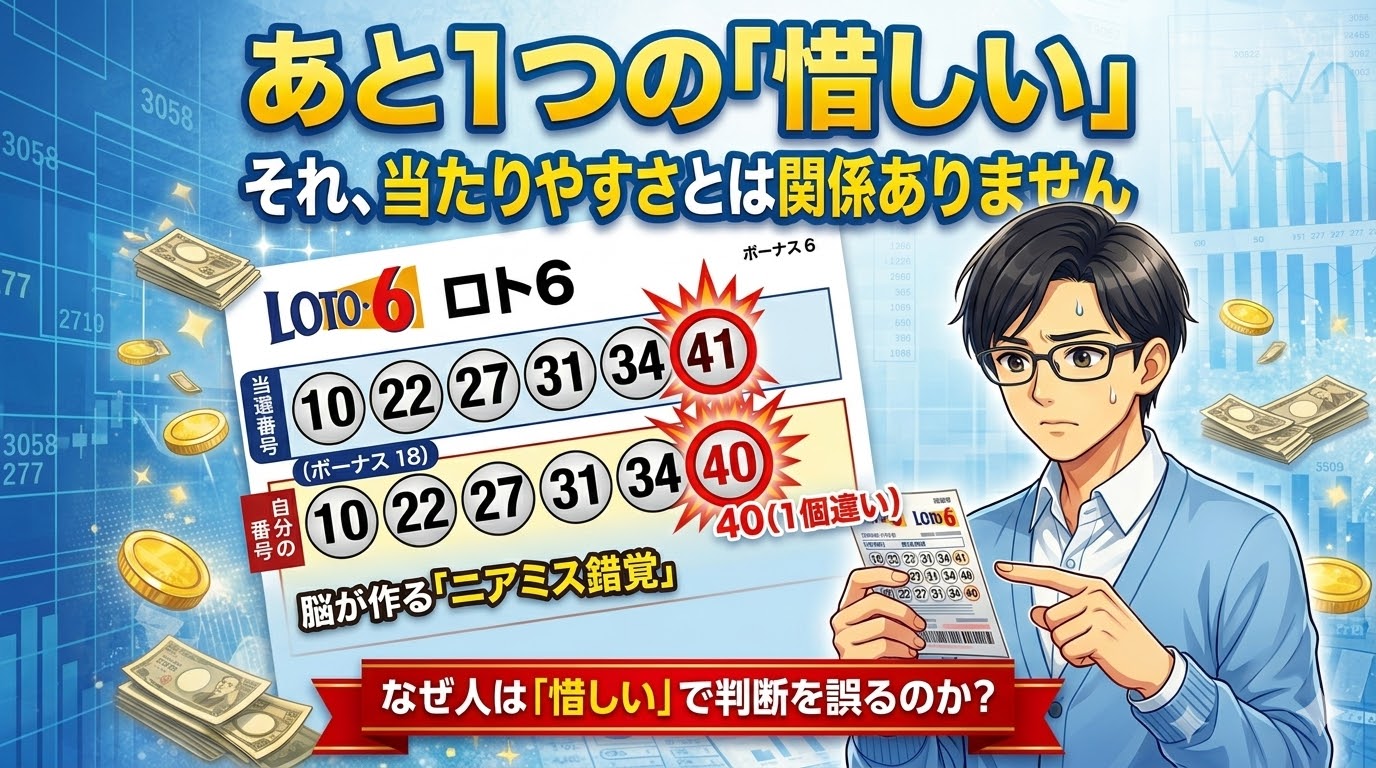 「惜しい＝次は当たる」は間違いです。ロトで損し続ける人の共通点とは？