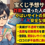 宝くじ予想サイトで詐欺に遭った人の共通点｜やばいサイトの見分け方と安全な使い方