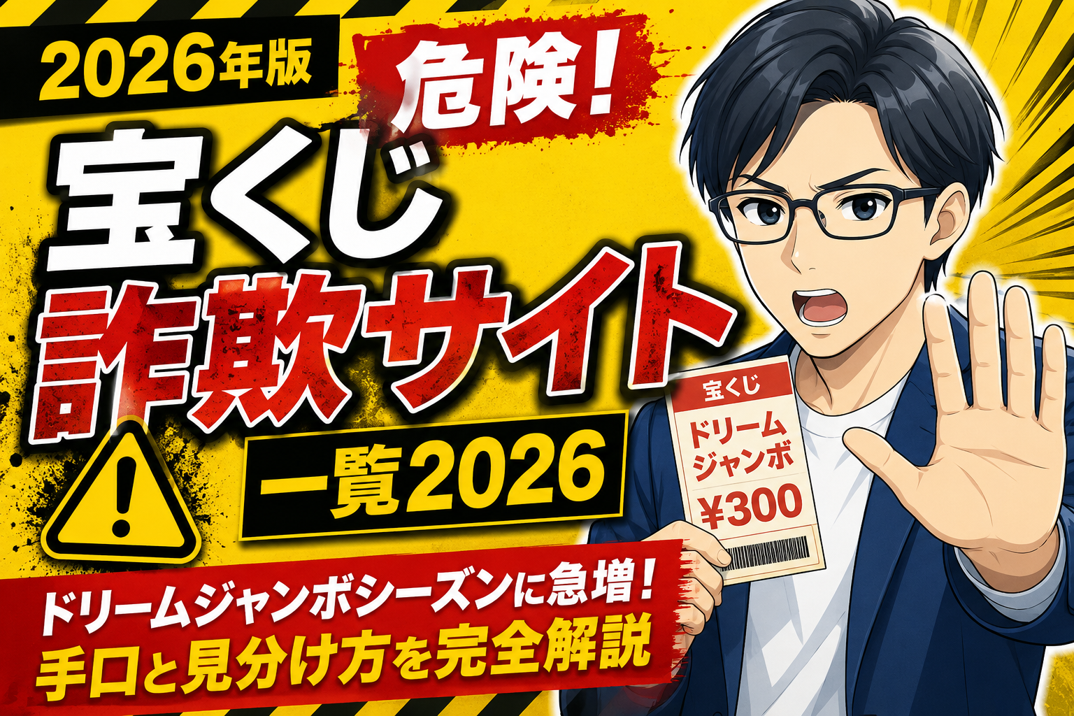 宝くじ詐欺サイト 一覧2026｜ドリームジャンボシーズンに急増する手口と見分け方