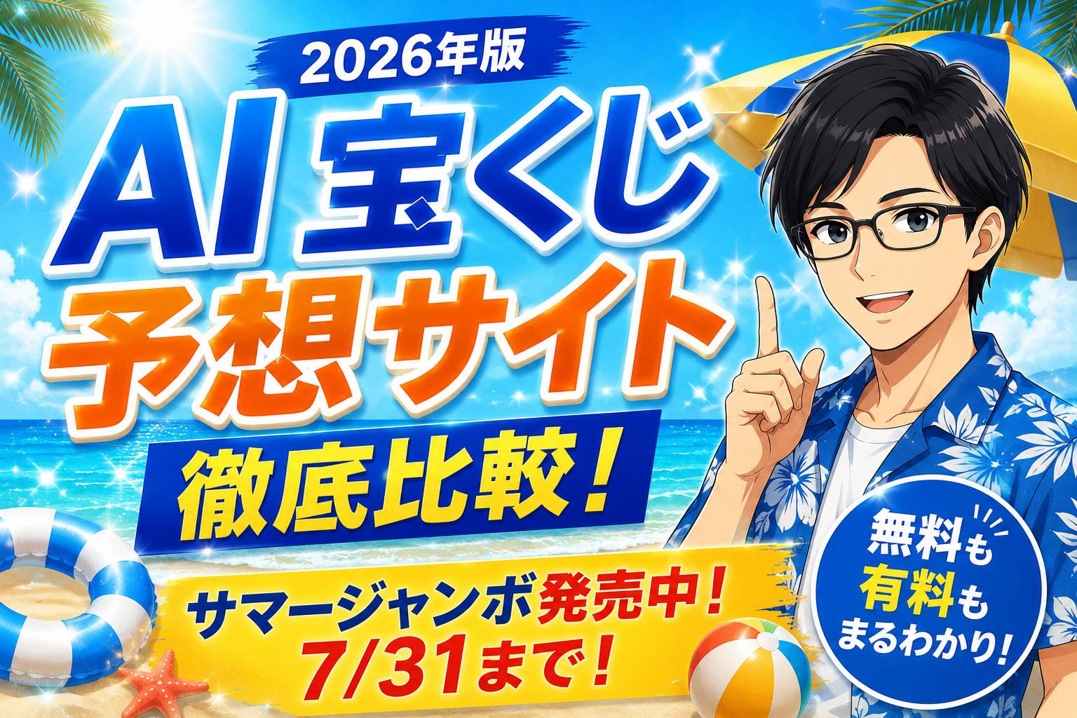 AI宝くじ予想サイト比較2026｜無料・有料の違いと本当に役立つ選び方