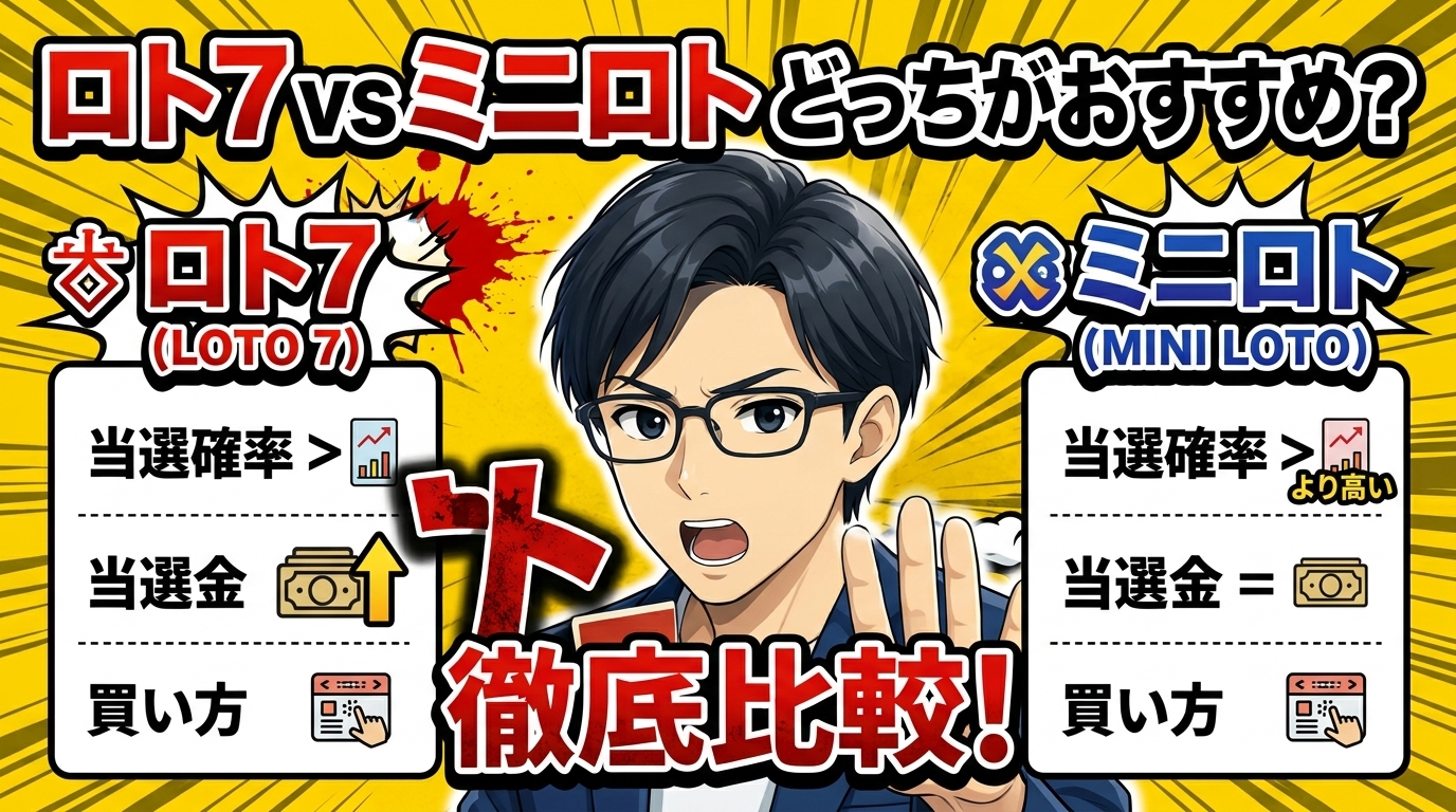 ロト7とミニロトはどっちがおすすめ？当選確率・当選金・買い方を比較
